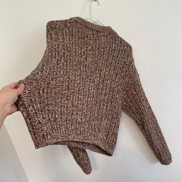 UNIVERSAL THREAD Crewneck Pullover Sweater Brown White Gray Chunky Knit Cotton M - Picture 14 of 14